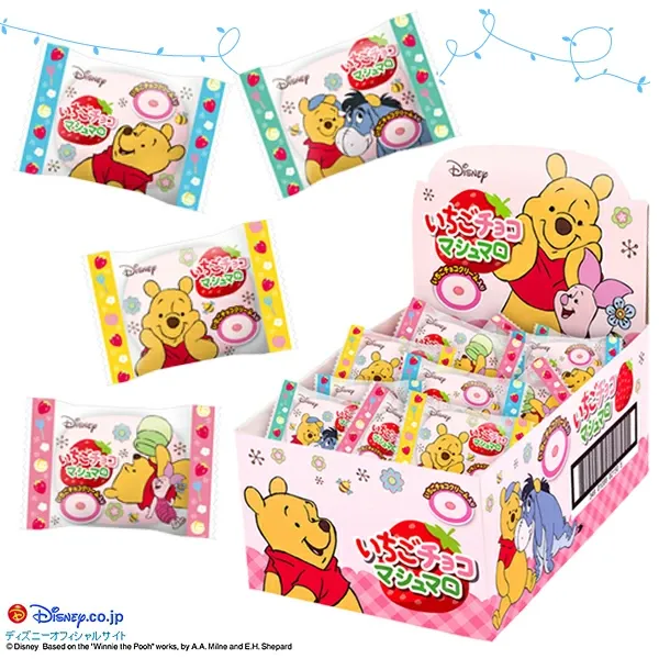 Eiwa, Winne the Pooh Erdbeere Marshmallow, 30 Stück in 1 Schachtel