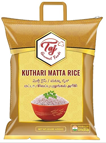 TAJ Kerala Kuthari Matta Reis Traditioneller Indischer Reis, (RoseMatta Reis) 10lbs