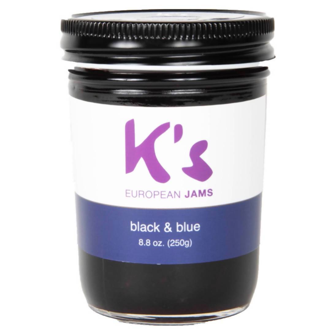 K's European Schwarz und Blau Jam Glas – 12 Gläser x 8,8 oz Behälter