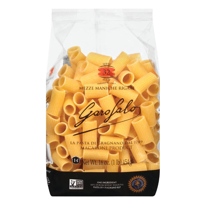 Garofalo – Pasta Rigate Mezze Manich 16 Oz – Packung mit 12 Stück