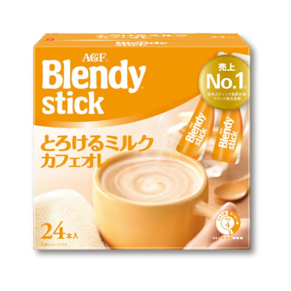 AGF Blendy Stick Melty Milch Cafe au Lait (Sofortkaffee) 24 Stück