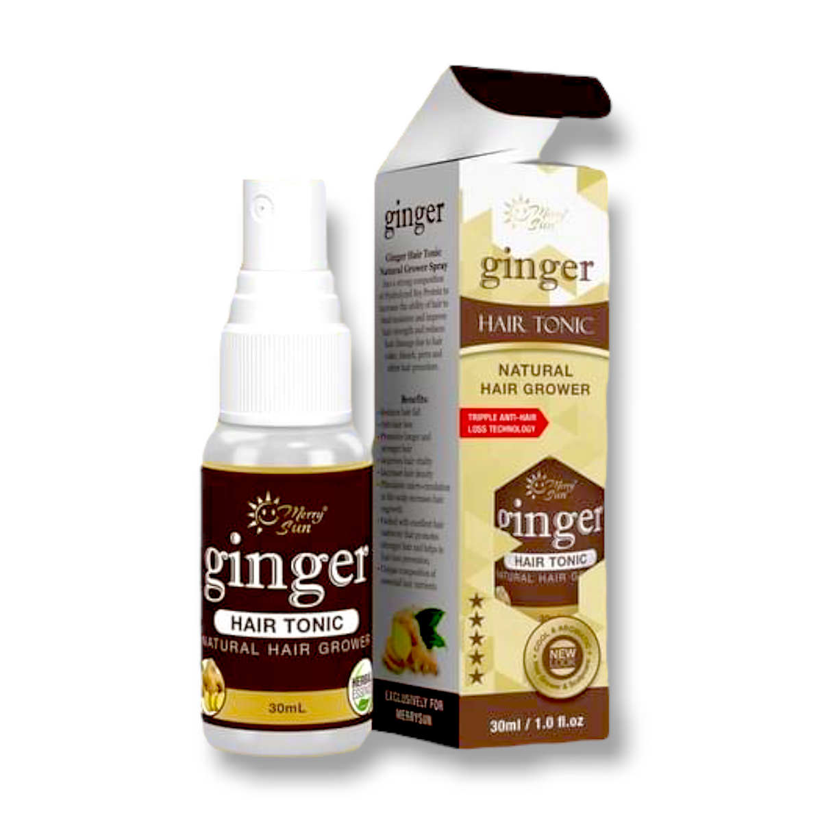 Merry Sun – Ingwer-Haartonikum natürliche Grower Spray 30ml