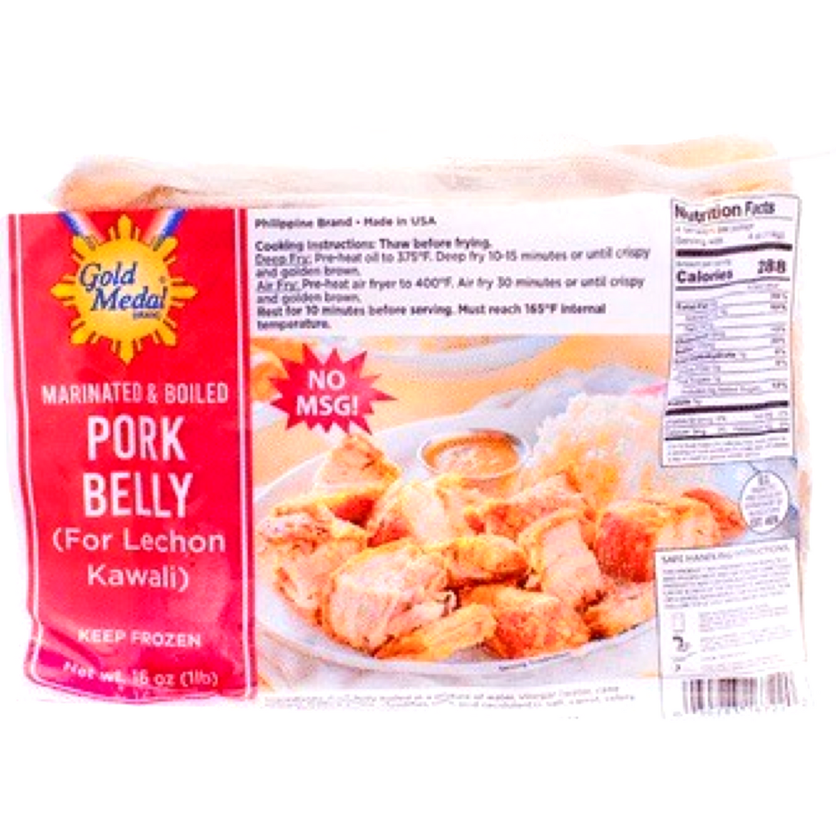 Goldmedaille – Schweinebauch (für Lechon Kawali) – mariniert – bereit zum Braten – 16 OZ
