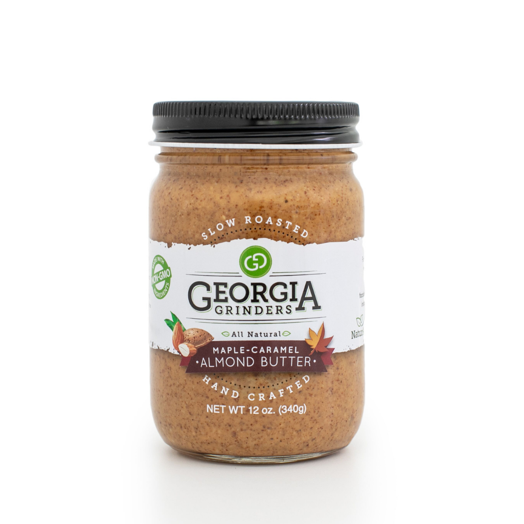 Georgia Grinders Maple Karamell Mandelmus Glas – 12 oz