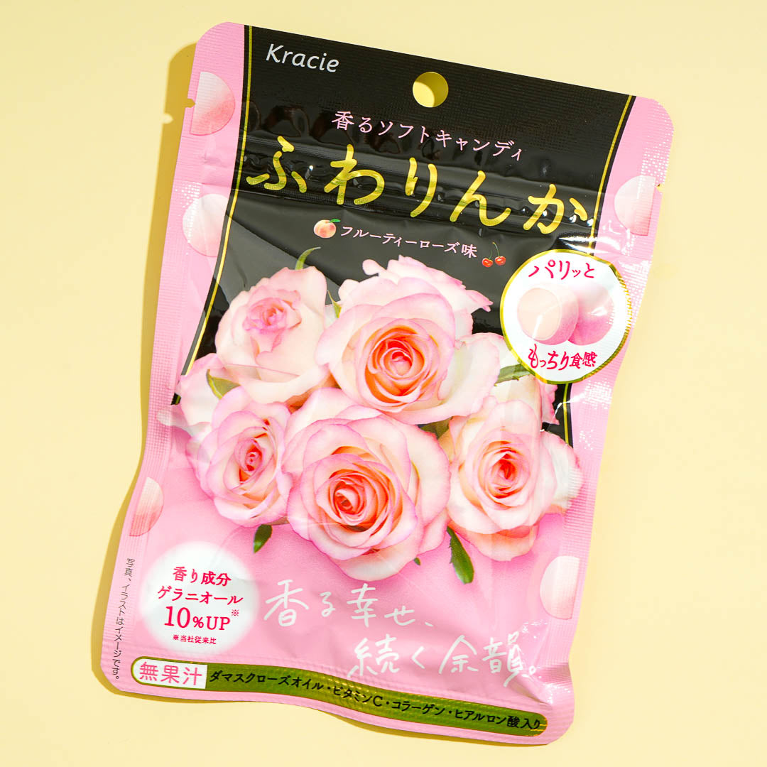Kracie Fuwarinka weich zum Kauen Süßigkeiten – Rose mit Collagen