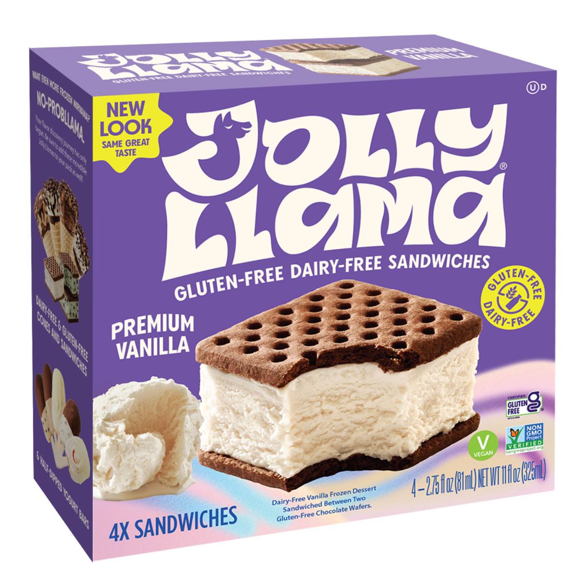 JOLLY LLAMA – SANDWICH Vanille NONDAIRY 11fo, (Packung mit – 8 )