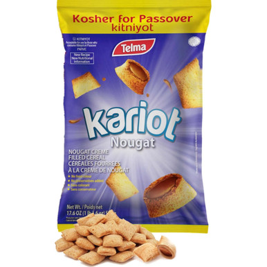 Telma Kariot Nougat Creme gefülltes Getreide, koscher für Passah, 17,6 oz