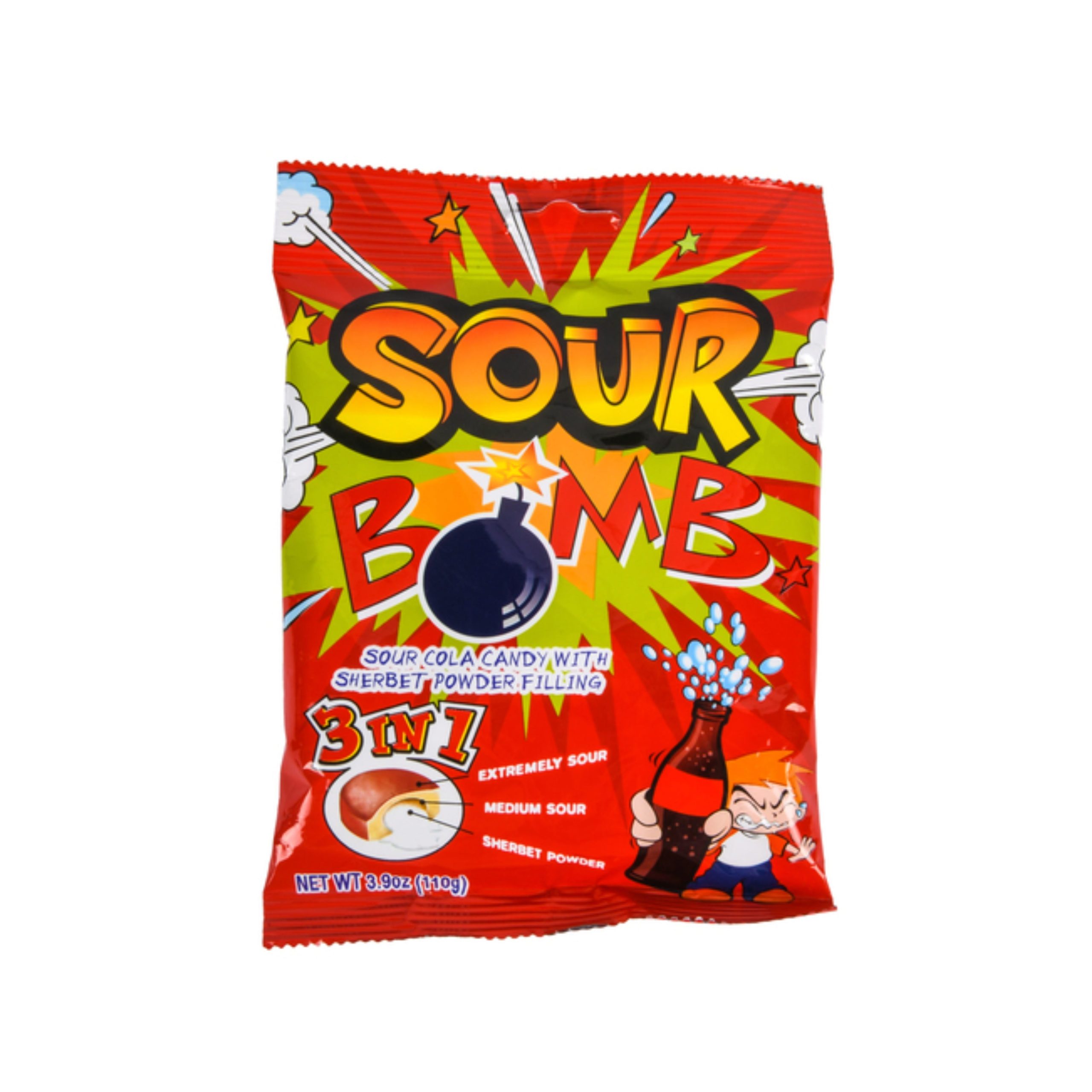 Sauer Bomb 3 in 1 sauer Cola Süßigkeiten mit Sherbet Pulver gefüllt (Thailand)