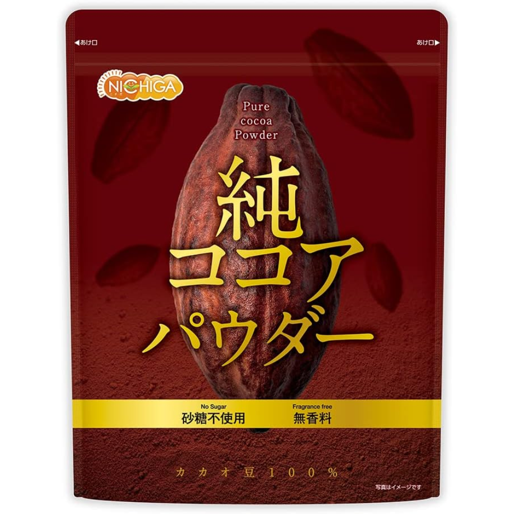 NICHIGA rein Kakao Pulver 500g ungesüßter 100% Kakao – Hergestellt in Japan – Tokyo Sakura Mall