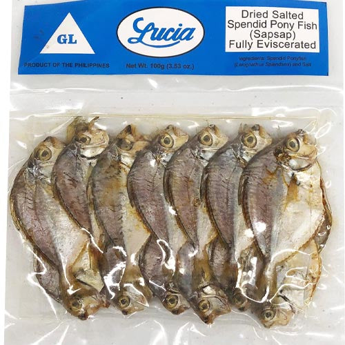 Lucia Getrocknete gesalzene Splendid Pony Fisch – SapSap – vollständig ausgeweidet – 100 G