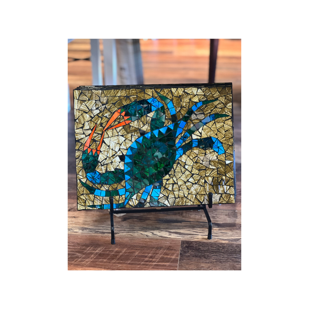 Mosaik blaue Krabbe Wand Plaque