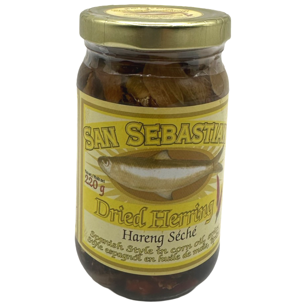 San Sebastian – Getrockneter Herring – Spanischer Stil in Maisöl – Würziger Stil – 220 G