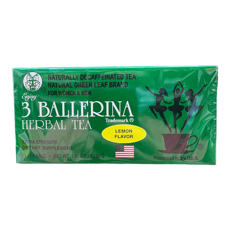 Natürliche grüne Blatt Marke 3 Ballerina Kräutertee Extra Stärke Zitronengeschmack