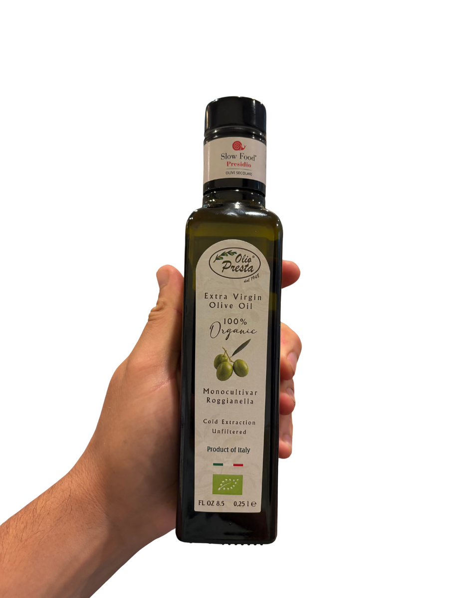 Olio Presta Olivenöl, Bio, Extra Natives Olivenöl Glasflasche – 12 Flaschen x 8,5 fl oz Fall