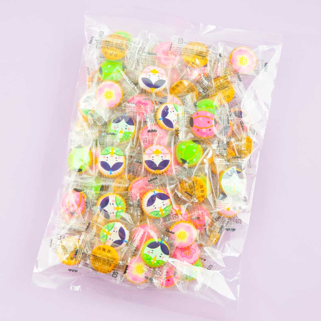 Hinamatsuri süß Mini Crackers teilen Packung