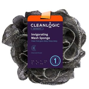 Cleanlogic – Purifying Anthrazit-Mesh-Badeschwamm, jeweils 1