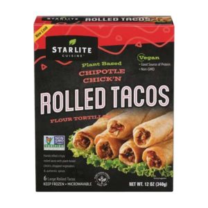 Starlite Cuisine Pflanzenbasierte gewalzte Tacos, , mehrere Geschmacksrichtungen – 12oz