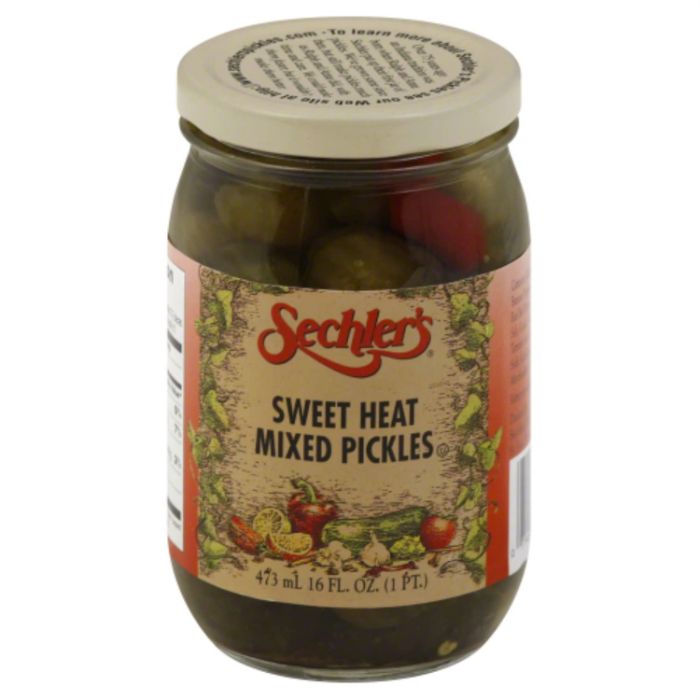 Sechler's – Süße Mixed Heat Pickles, 16 Oz – Packung mit 6 Stück