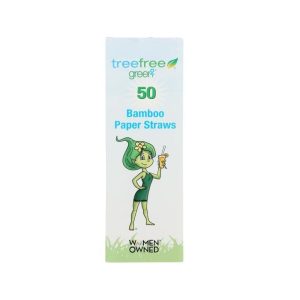 grün 2 – Bambus Papier Strohhalme, 50 Count