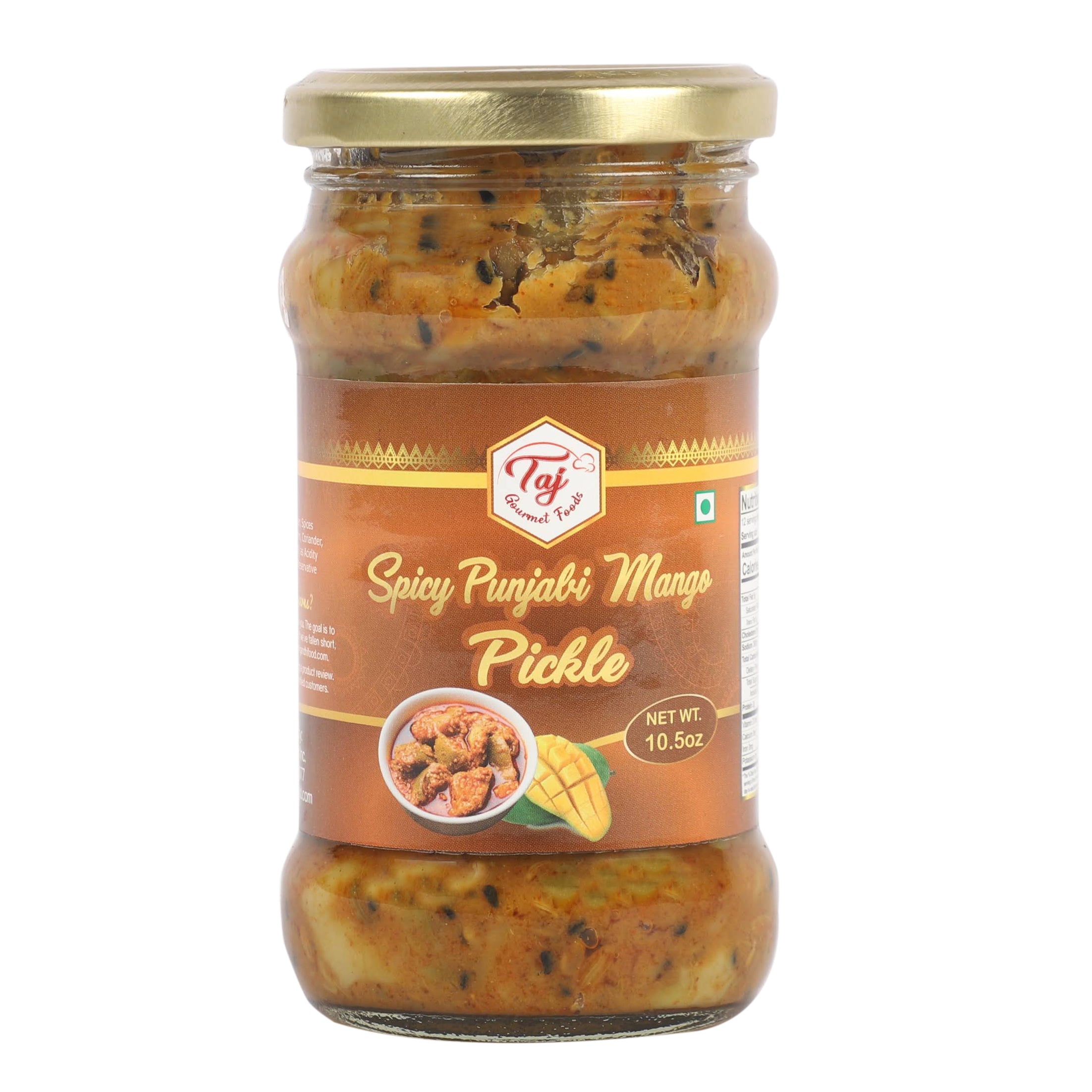 TAJ scharf Punjabi Mango Pickle, (Theeka Achar), 300g (10,5 oz)