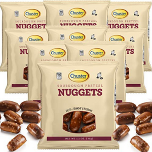 Chuster Sourdough Pretzel Nuggets, 1 oz Snack Packs, 12 Count, Kosher, kalorienarm