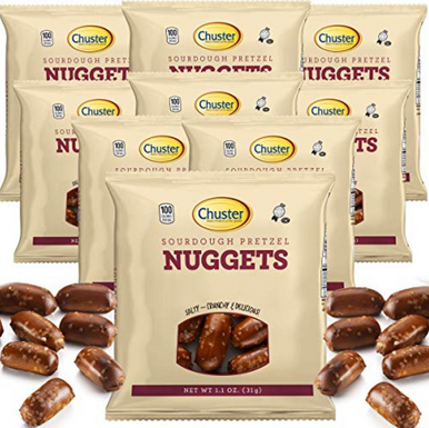 Chuster Sauerteig Brezel Nuggets, 1 oz Snack Packs, 12 Stück, koscher, kalorienarm