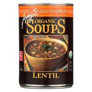 Amy's Organische, natriumarme Linsensuppe, 14,5 Oz – Packung mit 12