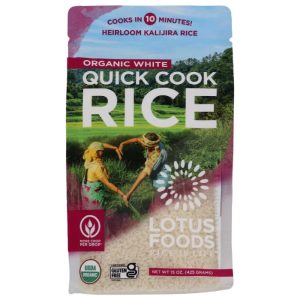 Lotus Foods Bio weißer Schnellkochreis, 15 Unzen – Packung mit 6 Stück