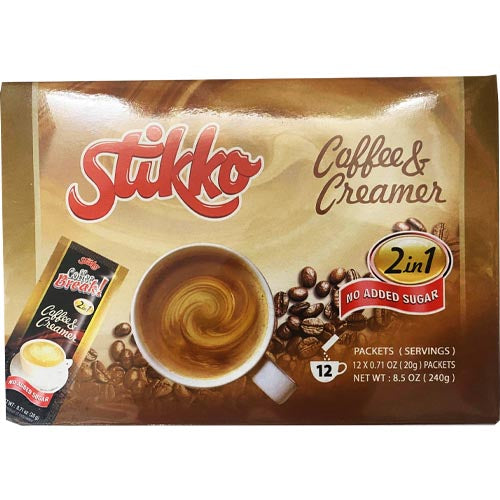 Stikko – 2 in 1 Kaffee und Creamer (ohne Zuckerzusatz) -12 Packungen – 240 G