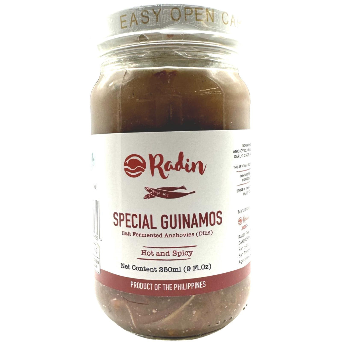 Radin – Special Guinamos – Salzfermentierte Sardellen (Dilis) – Heiß und Würzig – 250 ML
