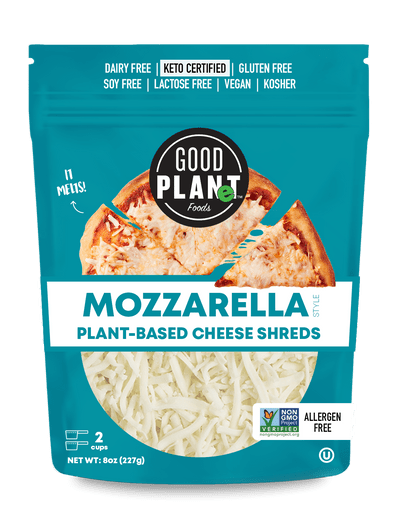 Good Planet Foods Mozzarella-Käseschredder auf Pflanzenbasis, – 8oz