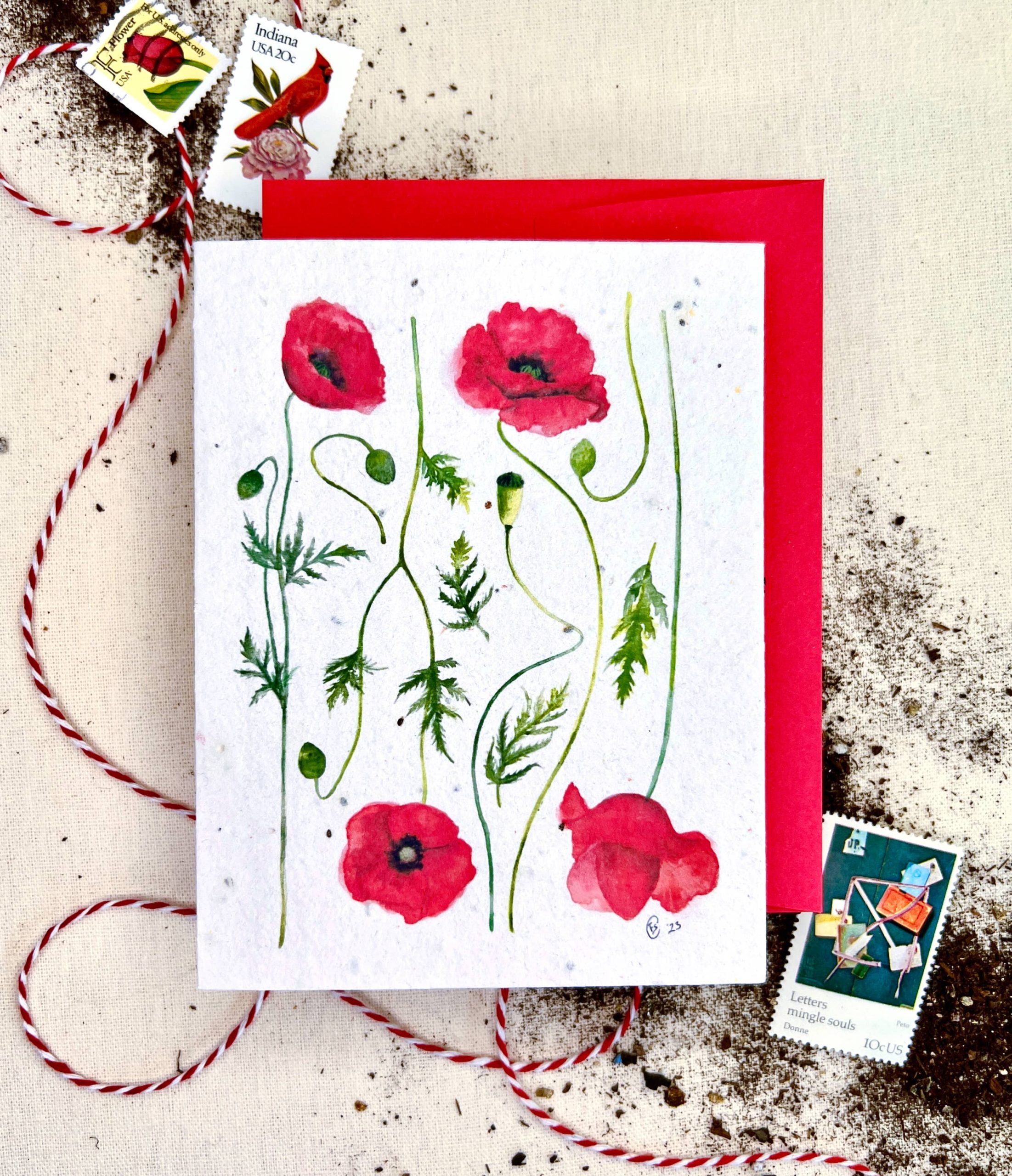 Notizen von Eden Seed Cards – Poppy Fields Wildflower Mischung Pflanzbare Samen