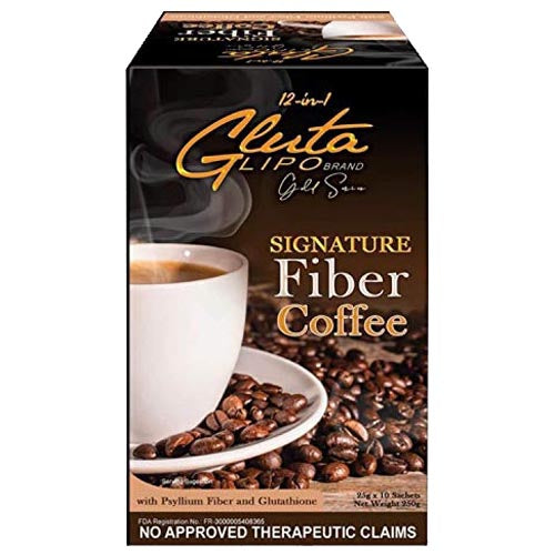 Gluta Lipo Marke – 12 in 1 Signature – Fiber Kaffee – 10 Beutel – 250 G