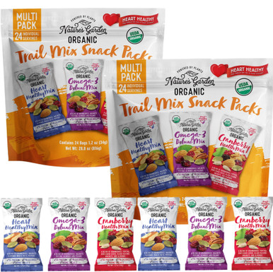 Nature's Garden Bio Trail Mischung Sortiment Packung, Herz gesunde Snacks, 48 Einzelpackungen