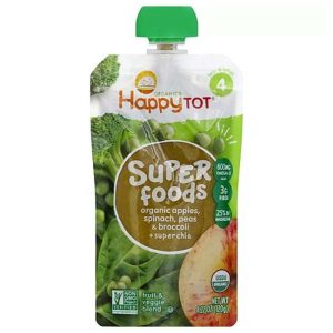 Happy Tot – Sprossen appl Spinat Erbsen Brokkoli oder 4,22 Unzen – Packung mit 16