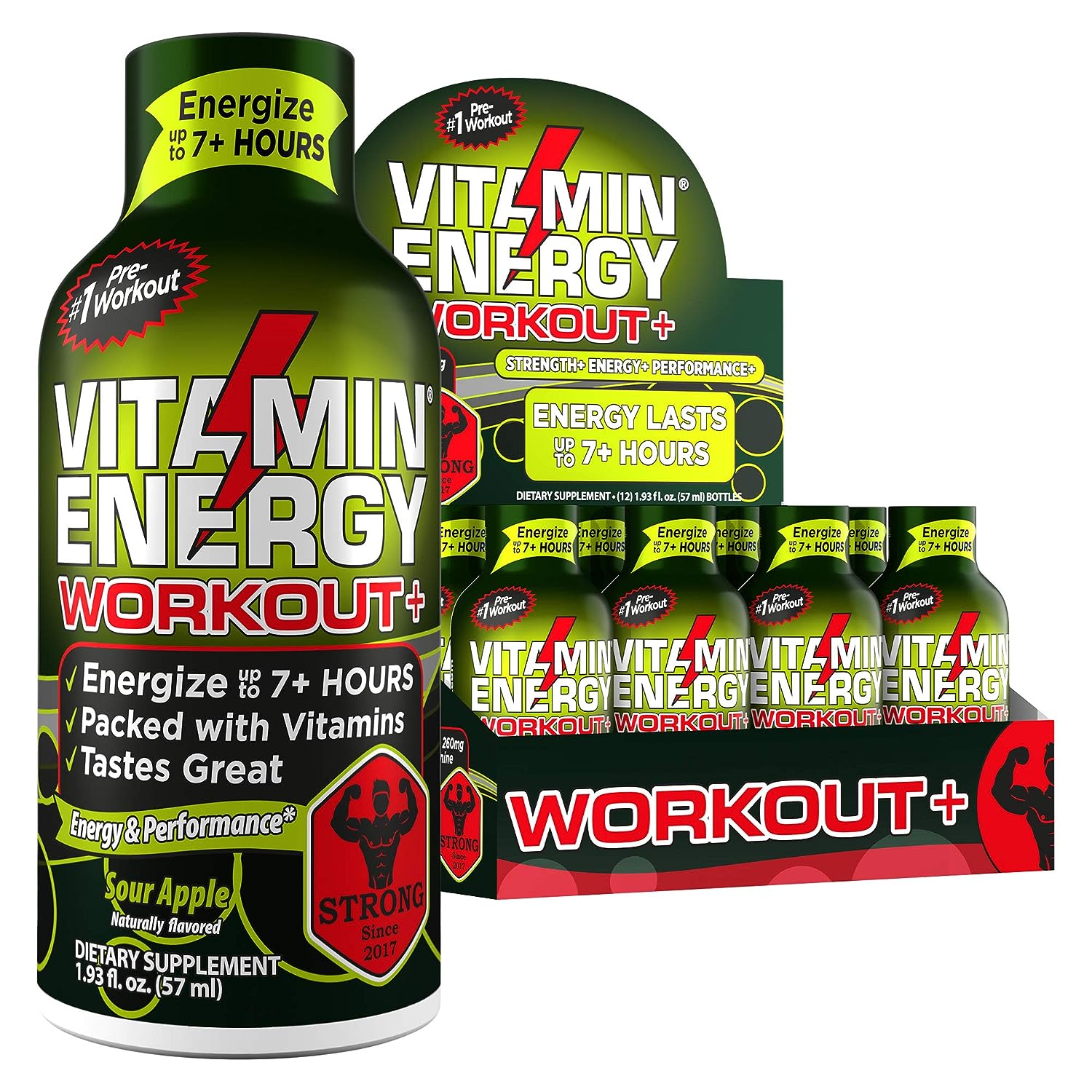 Vitamin Energy Shot Energy Workout 1.93 Fo – Packung mit 12 Stück