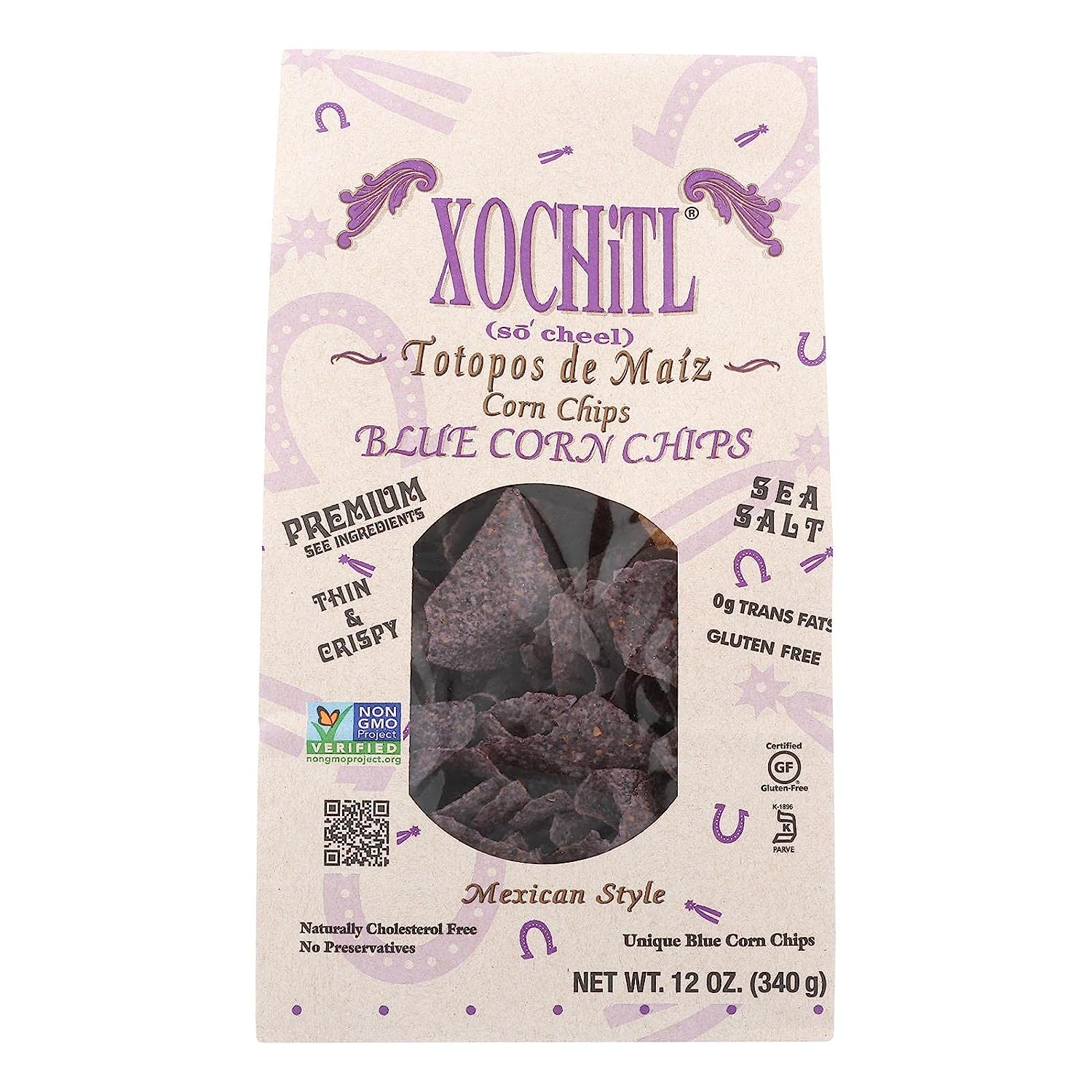 Xochitl Chip Mais Blau gesalzen Org 12 Oz – Packung mit 10 Stück