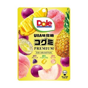 UHA mikakuto, Dole Kogumi Premium, winzige süße Gummibonbons, 3 Geschmacksrichtungen Sortiment, – 75g