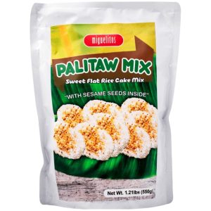 Miguelitos – Palitaw Mix süßer flacher Reiskuchen-Mix mit Sesamkernen im Inneren – 550 g