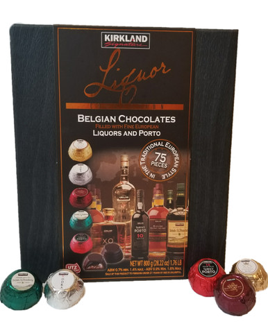Kirkland Signature Belgische Pralinen gefüllt mit feinem europäischen Likör und Porto, 75 Stück