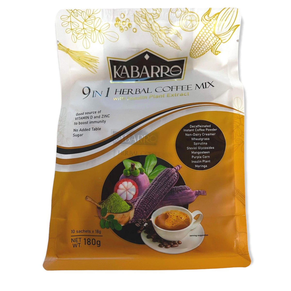 Kabarro – 9 in 1 Kräuterkaffeemischung – 10 Beutel – 180 G
