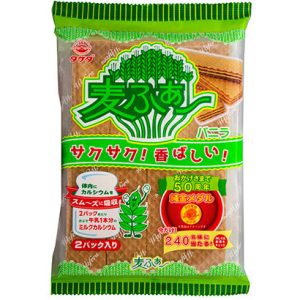 'Mugi Fa', Waffel, Vanillecreme, Japan-Snack, Langer Verkäufer, 16bars in 1 Packung