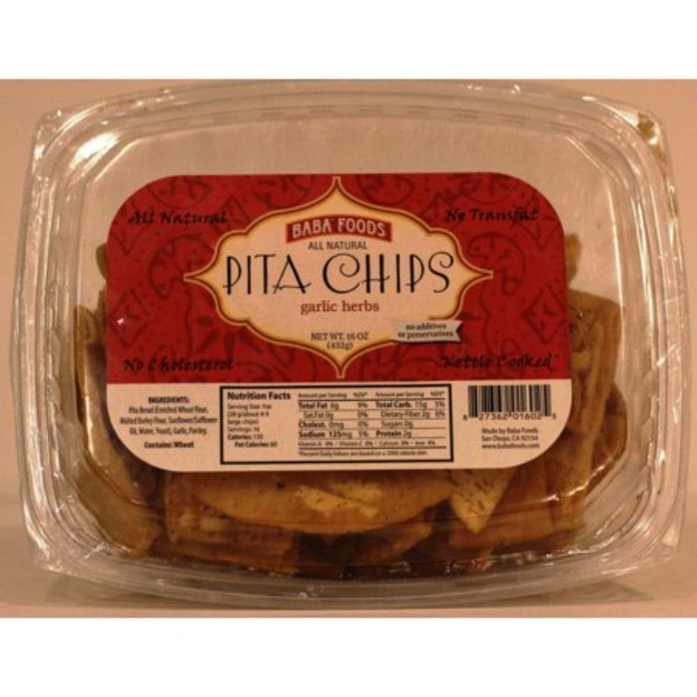 Baba Foods – Alle natürlichen Pita Chips Knoblauch Kräuter, 16 oz