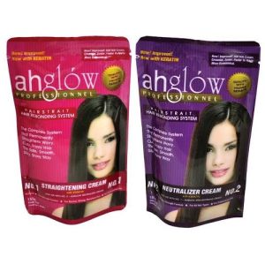 Ahglow Haar-Klebeset – Richten und Neutralisieren Creme Set – 330 g