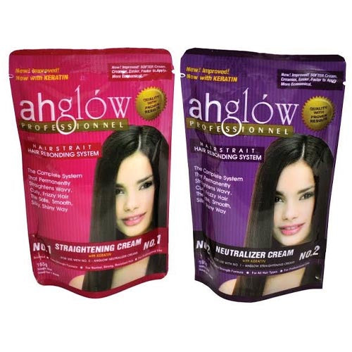 Ahglow – Hair Rebonding Set – Richt- und Neutralisationscreme Set – 330 G