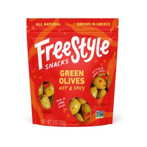 Freestyle Snacks grüne Oliven heiß & würzig – 6 Beutel x – 4oz