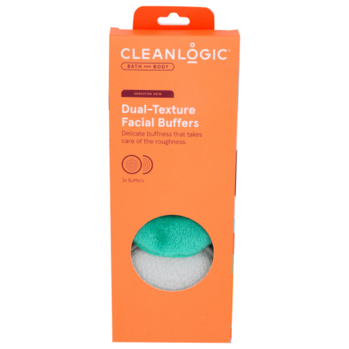 Cleanlogic – Buffer Facial Dual Text, 3er Packung (6er Packung)