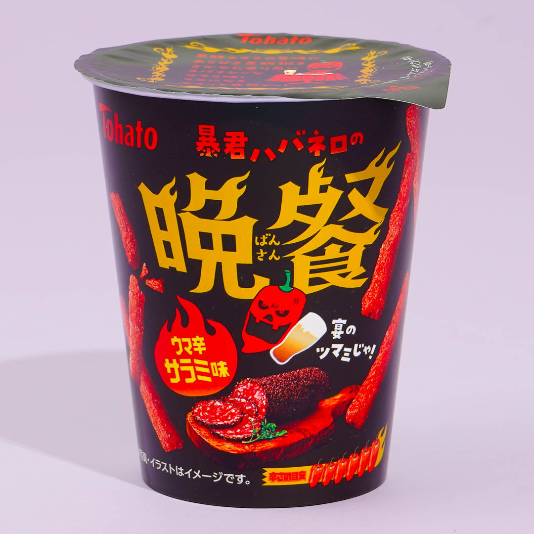 Tohato Tyrant Habanero's Dinner Mais Snack – Würzige Salami