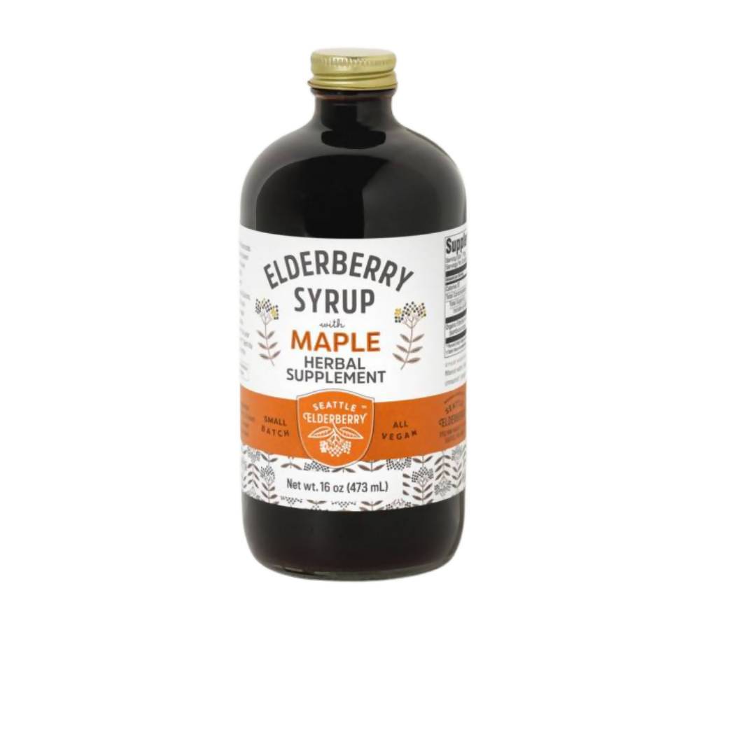 Seattle Elderberry Sirup mit Ahorn Flaschen – 6 x 16oz