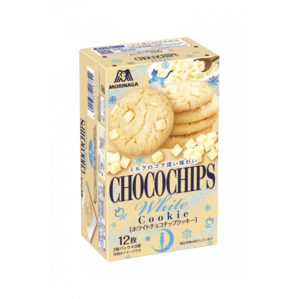 Morinaga, Weißer Choco Chips Keks, 12 Stück, in 1 Karton